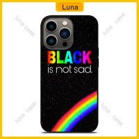 Black Is Not Sad Qoute Phone Case for iPhone 14 Pro Max / iPhone 13 Pro Max / iPhone 12 Pro Max / Samsung Galaxy Note 20 / S23 Ultra Anti-fall Protective Case Cover 236