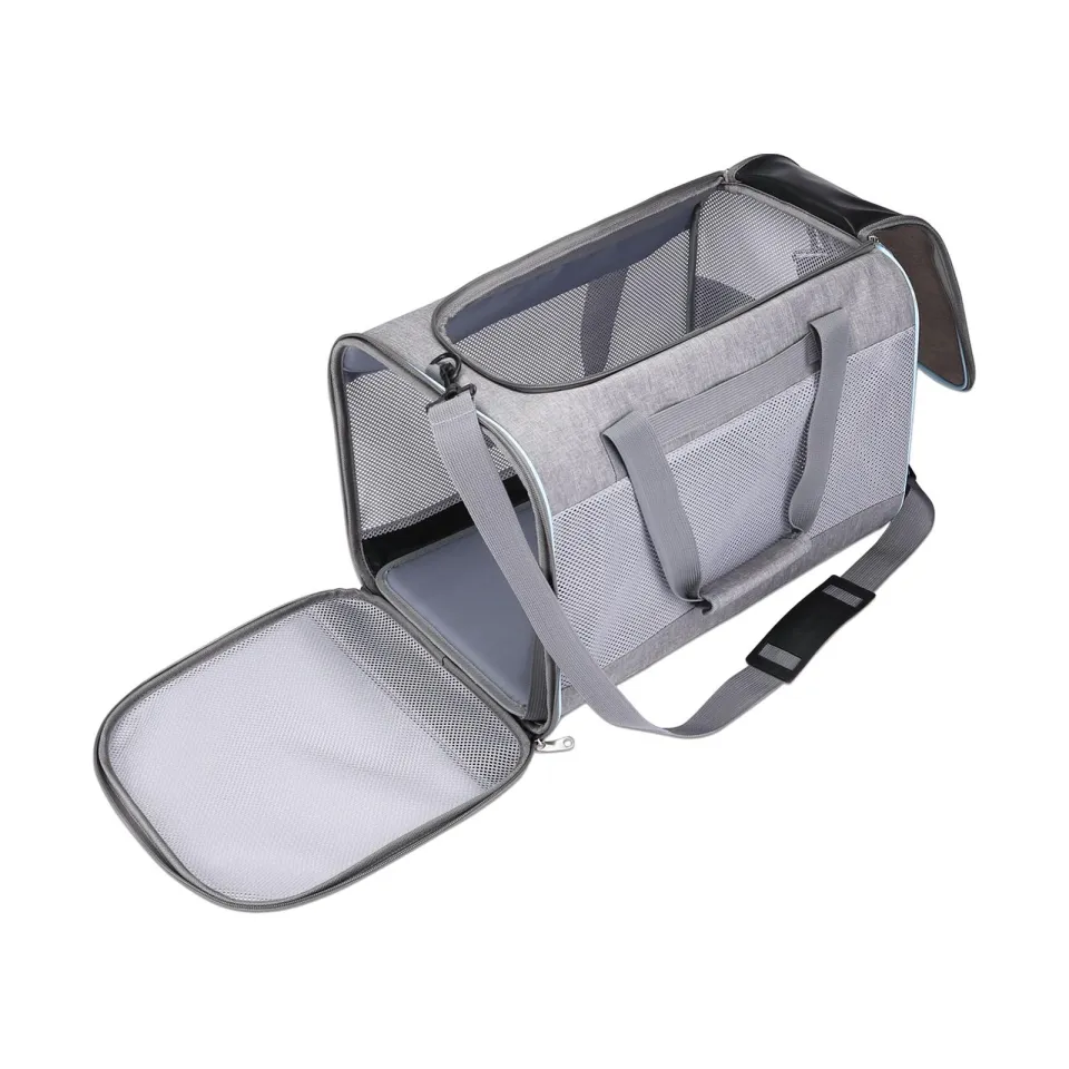 Cat carrier outlet with shoulder strap