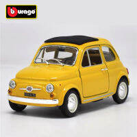 Bburago 1:24 1965 Fiat 500F ล้อแม็กรถยนต์รุ่น D Iecasts โลหะยานพาหนะคลาสสิกรถรุ่นจำลองการเก็บเด็กของเล่นของขวัญ