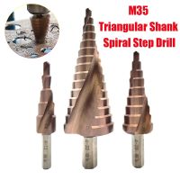 4-12/4-20/4-32mm M35 Cobalt Step Drill Bit Set Tapered HSS-CO HSS Drill Bit Kit Spiral Groove Triangle Shank for Stainless Steel