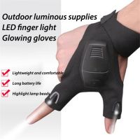 Practical Led Finger Light Mittens Cotton Glove Lamp For Fishing Camping Hiking Durable Fingerless Gloves Fishing Gloves