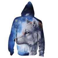 New Animal 3D All Over Printed Mens Hooded Sweatshirt Coat Unisex Zip Pullover Casual Jacket Brand Fashion Autumn Wolf Hoodies