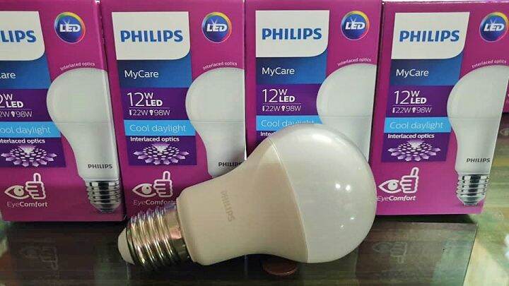 หลอดไฟ-led-philips-ขั้วe27-12w-cool-daylight-แสงขาว-รุ่น-mycare-แพ็ค-4-ดวงต่อ1ชุด