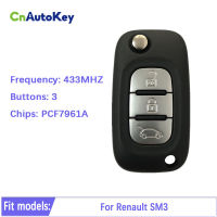 CN010054 Aftermarket Smart Remote Car Auto Key Control Fob for Renault SM3 Fluence 3 Button Flip PCF7961 433mhz Fsk Without Logo