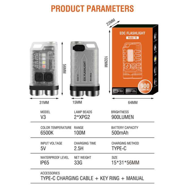 ไฟฉาย-xpg-led-ขนาดเล็กความสว่างสูงพวงกุญแจไฟฉายแบบ-type-c-ชาร์จไฟได้-usb-สำหรับการผจญภัยในเดินป่าตั้งแคมป์กลางแจ้ง