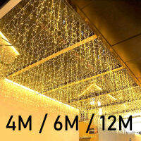 4-12M Icicle String Lights LED Curtain Fairy Christmas 040.6M Droop Decor For Outdoor Garden Street Wedding New Yea Garland