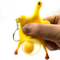 【hot】✢✌❅  Squeeze Egg Hen Decompression Fun Vent Keychain Adult Spoof Whole Rick Children  39;S Fidget Baby