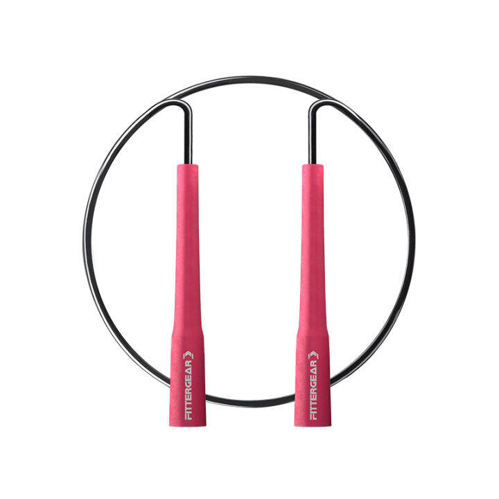 welstore-fittergear-เชือกกระโดดสายเคเบิล-skipping-rope-น้ำหนักเบา-พกพาสะดวก-สีเขียว-สีเทา-สีแดง