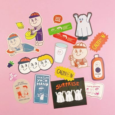 South Korea Retro Cartoon Sticker Suitcase Phone Sticker Computer Decoration Material Hand Account Stationery Sticker
