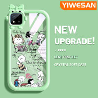 "YIWESAN เคสสำหรับ Realme C20 C20A C11 C11 2020 Narzo เคส50i กระแสแฟชั่นแบรนด์สาวน้อยกับเคสนิ่มน่ารัก Tpu เคสใสกรอบสีเคสกันกระแทกกล้อง"