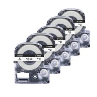 5 pcs 18mm SS18KW Epson Label Tapes black on white