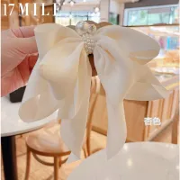 17MILE Elegant Bow Hair Accessories Vintage Chiffon Pearl Hair Clips for Women Accessories Jewelry