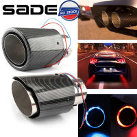 Universal รถดัดแปลงท่อไอเสียปลายท่อ LED สีแดงสีฟ้า Light Outlet ท่อไอเสีย Tail Throat Silencer Turbo Sport