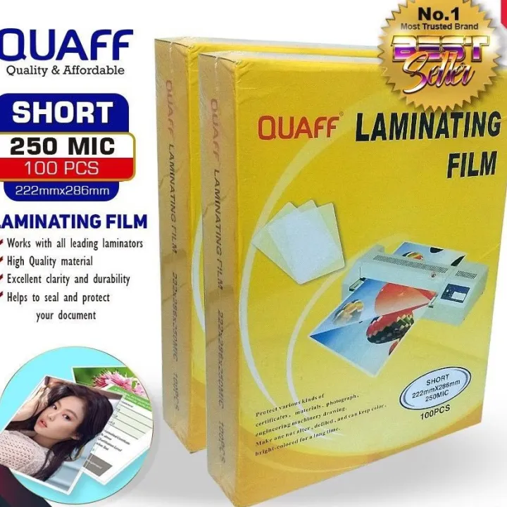 QUAFF Laminating Film Short 250 Microns Hot Laminating Film (100 sheets