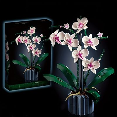608pcs Build an Orchid Bouquet with 10311 Phalaenopsis Building Blocks - Perfect Gift for Girls!