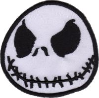 iron on patch Embroidery Jack Skellington The Nightmare Before Christmas Movie 8cm ตัวรีดติดเสื้อ เย็บติดผ้าประเทศไทย โลโก้ปัก มีกาวสำหรับรีด ตกแต่งเสื้อ