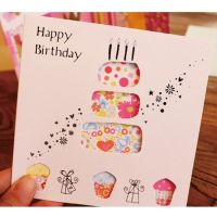 3 PCS Multicolor Printing Hollow Flowers Plant Greeting Cards for Happy Birthday Party Blessing Message Postcards Gift Card