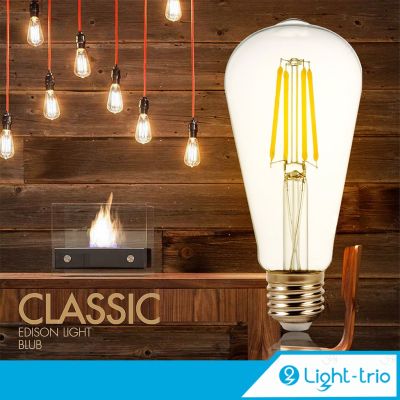 พร้อมส่ง โปรโมชั่น Lighttrio หลอดไฟ Vintage Edison LED Bulb หลอดวินเทจ หลอดตกแต่ง 4w รุ่น LED-LVST64/LTO ส่งทั่วประเทศ หลอด ไฟ หลอดไฟตกแต่ง หลอดไฟบ้าน หลอดไฟพลังแดด