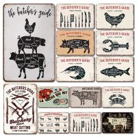 【YF】▫๑  Antique The Butchers Guide Metal Sign Tin Cuts Poster Plate Wall Decoration