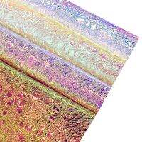 「Xibu workshop」สีรุ้ง Holographicpattern ผ้าแววที่มีสีสัน FauxFabric สำหรับ Cosmeticdecoration ทำด้วยมือ DIY