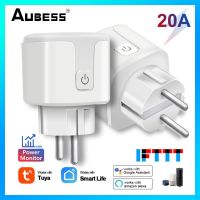 ₪✥✢ Aubess Tuya Wifi Smart Socket EU 20A Alexa/ Alice Voice Remote Timer Plug Smart Home Via Smart Life Real-time Power Monitoring