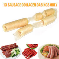 Natural Collagen Sausage Casings Skins Long Small Breakfast Sausages Tools Hot Dog Collagen Casing Shell Protein 14m x 26mm-Xiaan Store