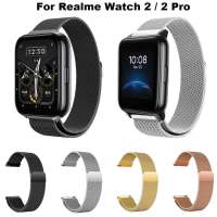 สายนาฬิกา22มม. สำหรับ Realme Watch 2 / 2 Pro,สายรัดข้อมือสเตนเลสสตีลสายแม่เหล็กสำหรับ Realme Watch S/pro สายรัดข้อมือ