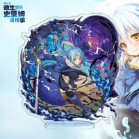 อะนิเมะในเวลานั้นฉันกลับชาติมาเกิดเป็นรูปเมือก Rimuru Tempest อะคริลิยืนรุ่นแผ่นตกแต่งโต๊ะพัดลมของขวัญคอสเพลย์ร้อน