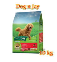 DOG n joy (ด็อก เอ็นจอย) าหารเม็ดสำหรับสุนัขสายพันธุ์ใหญ่ สูตรเนื้อและตับไก่ 10 กก.