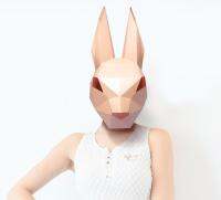 【 WYIN kitchen】 Pre Cut Paper3DRabbitCostumeDIY กระดาษ CraftMask คริสต์มาส