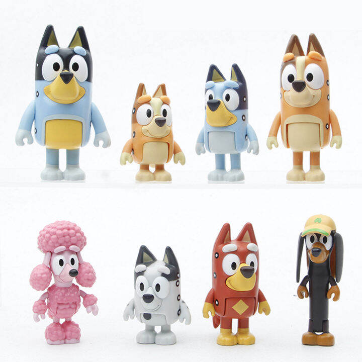 8 Pcs Bluey Family Friends Figure 2.5 Inch Articulated Action Figures ...