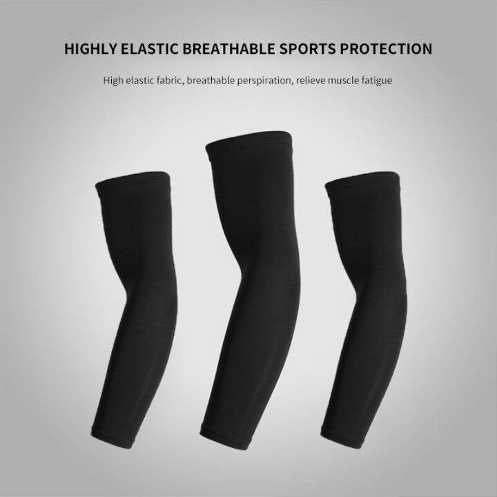 1-pair-sports-arm-cover-outdoor-essentials-uv-sun-protection-compression-black-guard-men-women-basketball-golf-cooling-sleeve-sleeves