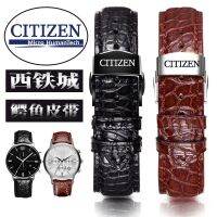 นาฬิกา Citizen พร้อมหนังจระเข้แท้สีน้ำเงินเทวดาพลังงานจลน์แสงชายและหญิงรุ่นหัวเข็มขัดผีเสื้อ 22 สร้อยข้อมือหนังนุ่ม