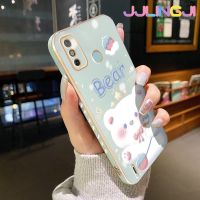 Jlingji เคสสำหรับ Tecno Spark Go 2020 Spark Go 2021 Spark 6 Go เคสการ์ตูนหมีน่ารักกันกระแทกขอบด้านข้างเคสโทรศัพท์นิ่มแบบดั้งเดิมกรอบหลังเต็มกรอบปกป้องกล้อง