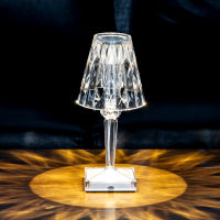 Acrylic Desk Lamp LED Diamond Crystal Projection Table Lights Lamp USB Charging Night Lamp Restaurant Decoration Table Lighting