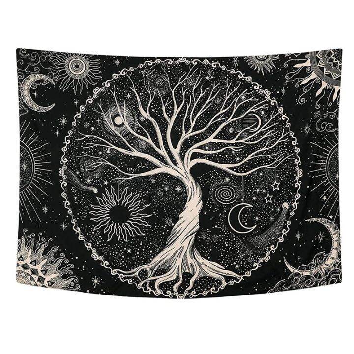 tree-tapestry-moon-and-sun-black-wall-hanging-tapestry-psychedelic-mandala-starry-sky-tapestry-hippie-tapestry