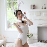 2023 Hot New Sexy Lingerie Leather Bunny Passion Suit Containing Cotton Cushion Two-Dimensional Temptation Night Show Role Play Delivery