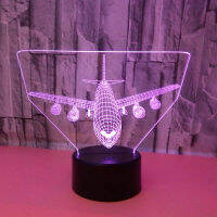 Parallel Aircraft 3D Small Night Lamp Colorful 3D Stereo Vision Table Lamp 3D LED Customized Lamp Production