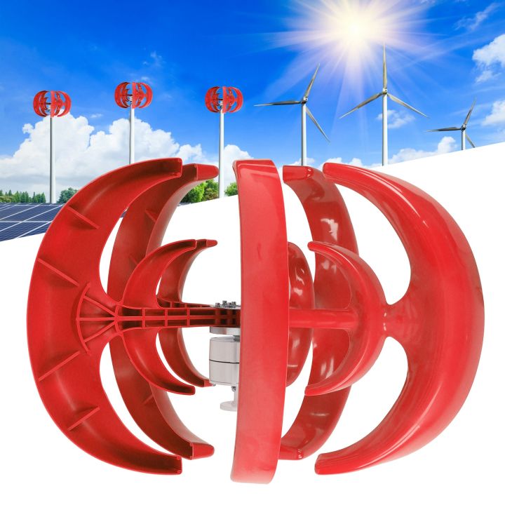 600w-wind-turbine-with-controller-5-blade-wind-generator-12m-s-rated-wind-speed-สีแดง