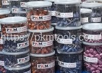 PKMTools เซ็ต 5 ชิ้น หินขัดเซรามิค  หินเจียรแกนสีฟ้า 19A ทรงกระบอก , ทรง ลูกปืน ลูกขัด,หินกรอ,อมยิ้ม,หินขัด,ลูกเจียร แกน 3 mm.