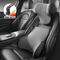 Car Headrest Lumbar Support Memory Space Cotton Foam Waist Support Car Seat Neck Pillow Backrest Cushion Car interior accessorie