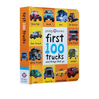 First 100 trucks vehicle enlightenment cognition 100 word series English original picture book cardboard book childrens car truck type enlightenment baby picture cognition picture story book 1-3 years old