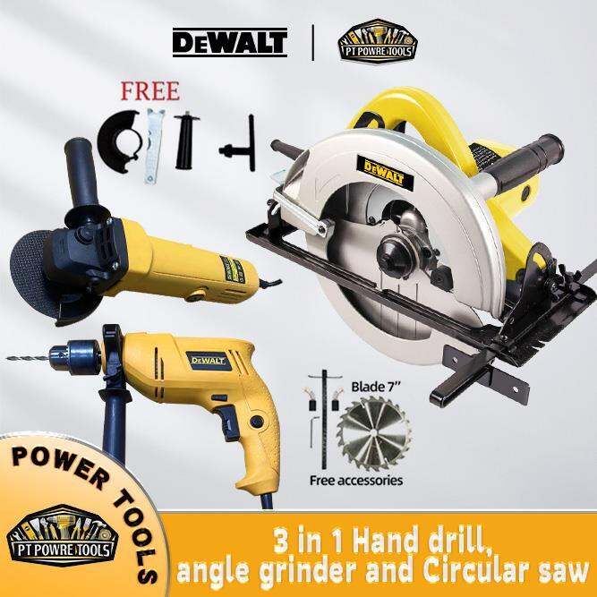 Dewalt 3 In 1 Powerful Angle Grinder And Drill Set Dewalt 1050w