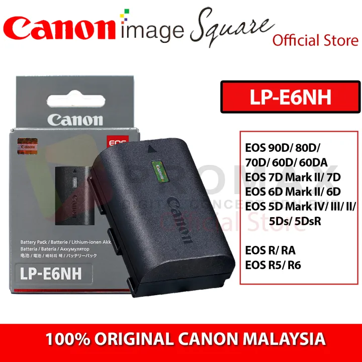 Original Canon LP-E6NH 2130mAh Battery Pack lithium ion lpe6nh LP-E6N for  EOS R5 R6 5D4 5DSR 90D 5D3 7D2 6D2 R SLR | Lazada