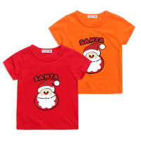 *Christmas* 8 Colors Elastic Kids Short Sleeve Cute Cartoon Cotton T shirt Fashion Kids Top