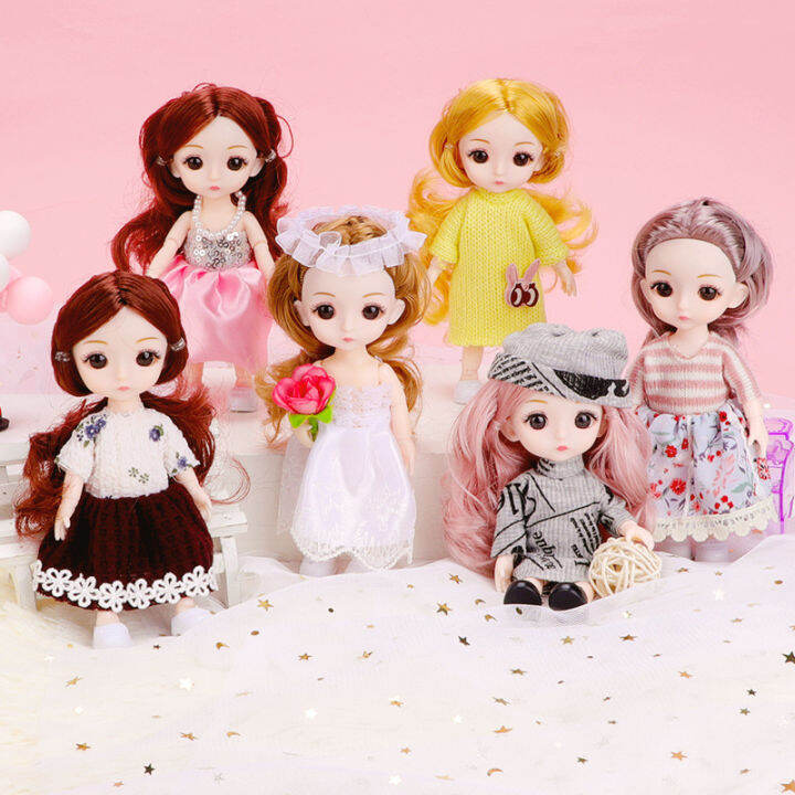 6pcsset-16cm-bjd-doll-toy-gift-13-joint-movable-cute-doll-dress-up-gift-box