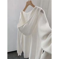 ♛✧❁ Causal Hollow-out Hooded Sweater Coat Korean Long Sleeve Women Knitted Tops Spring Summer New Pullover Jumper