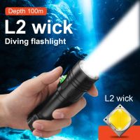 IPX8 Waterproof Diving Underwater 100 Meter Professional Diving Flashlight Torches Powerful Dive Light Camping fishing Lanterna Diving Flashlights