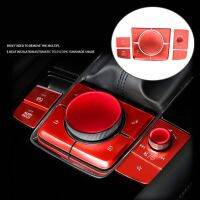 แผงเคสคลุมปุ่มมัลติมีเดียคอนโซลรถอะลูมิเนียมอัลลอยด์10ชิ้นสำหรับ Mazda 3 2019-2021 CX-30 2020-2021