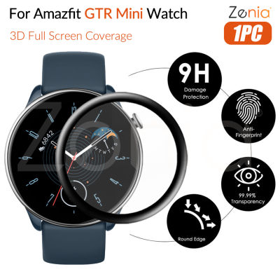 Zenia ฟิล์มป้องกันขอบโค้งปกป้องทุกส่วนของเครื่องเต็มจอสำหรับเปลี่ยน20D HD 1ชิ้นสำหรับ Amazfit GTR Mini Smart Watch HD 9H 3D แก้วป้องกัน Explosion-Proof อุปกรณ์ฟิล์มป้องกันรอยขีดข่วน